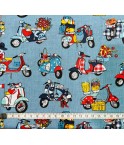 Coton 150 -Scooter fond bleu