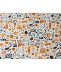 Graffiti fond blanc motif orange