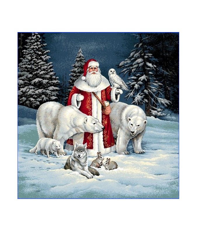 Carré -Pere noel et les animaux Carré -Pere noel et les animaux