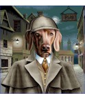 Carré -Chien detective