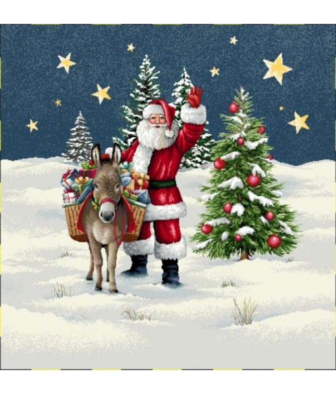 Carré -Pere noel et l'ane Carré -Pere noel et l'ane