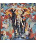Carré polyester -Éléphant peinture.