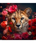 Carré  velours- guépard