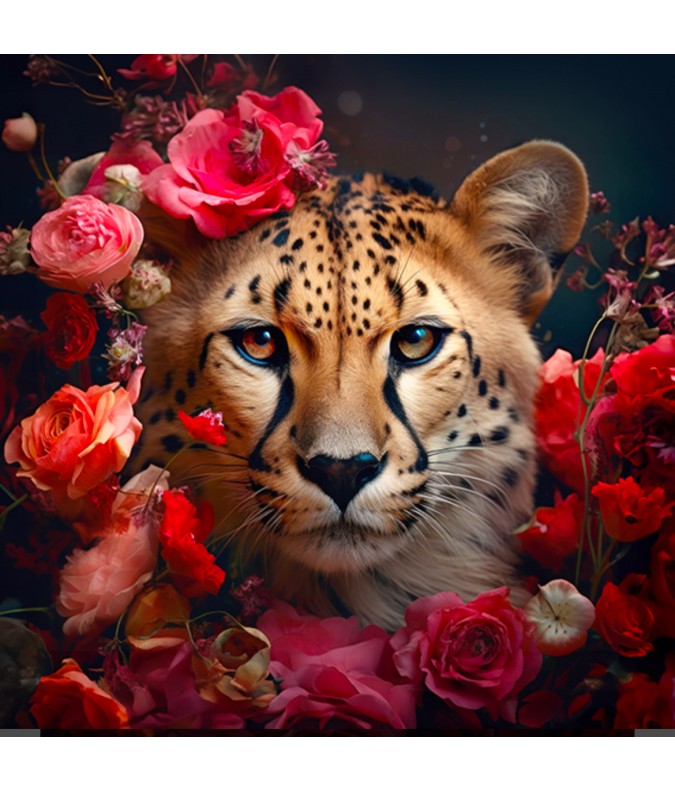 Carré  velours- guépard