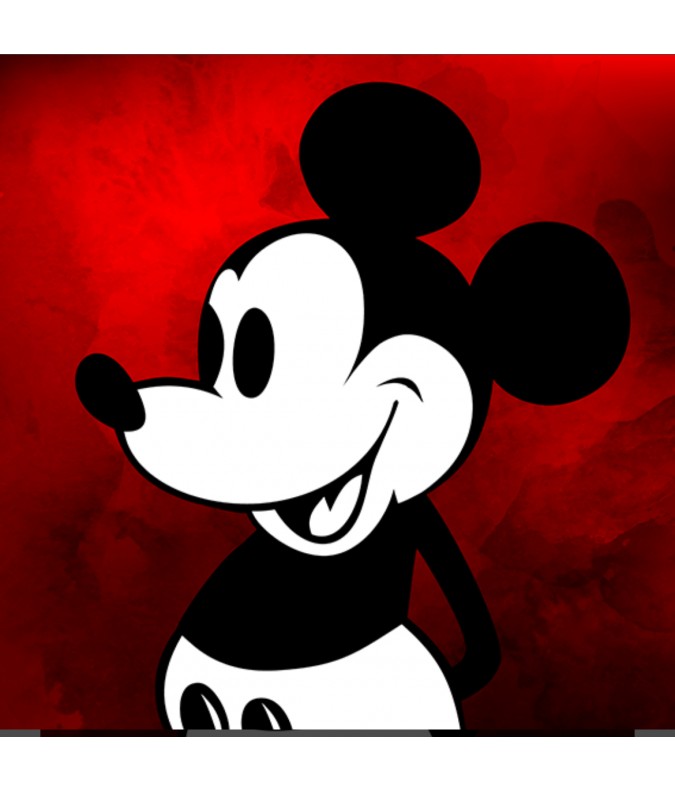 Carré velours-Mickey fond rouge Carré velours-Mickey fond rouge