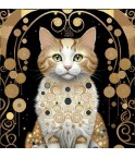 Carré-chat stylisé roux avec lurex