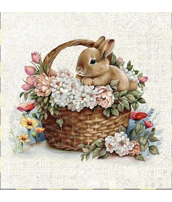 Carré - Lapin et le panier Carré - Lapin et le panier