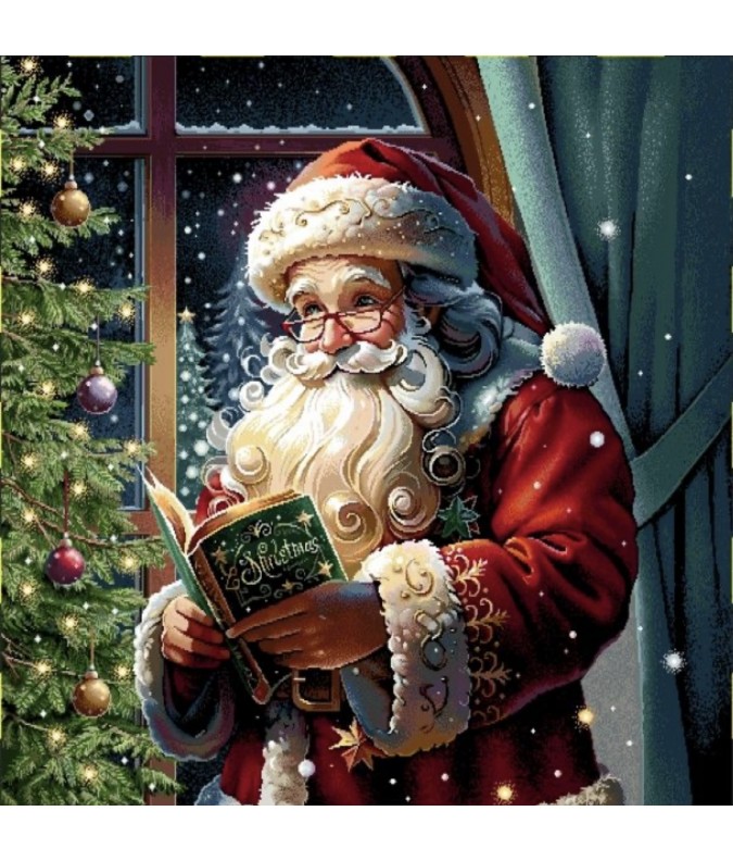 Carre-Père Noël et le livre Carre-Père Noël et le livre
