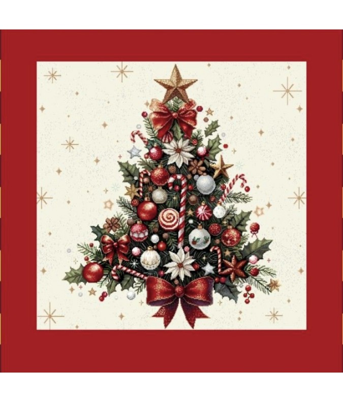 Carre- Sapin cadre rouge Carre- Sapin cadre rouge