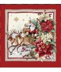 Carre-Pere Noël, poinsetia cadre rouge