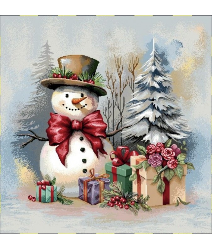 Carre-bonhomme de neige noeud papillon Carre-bonhomme de neige noeud papillon