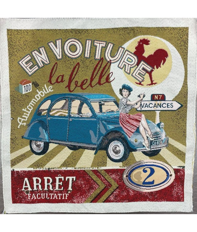 Carré 2 cv retro bleu Carré 2 cv retro bleu