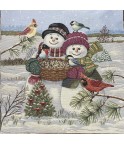 Carre-couple bonhomme de neige