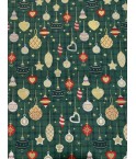 Motifs noël doré fond vert