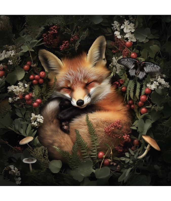 Carré  velours- renard