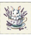 Carré - Lapin tasse lavande