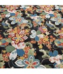Coton 150 - Japonais grosses fleurs fond noir