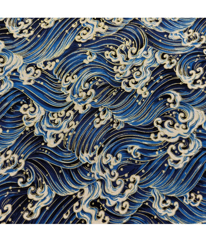 Coton 150 - Japonais vague bleue