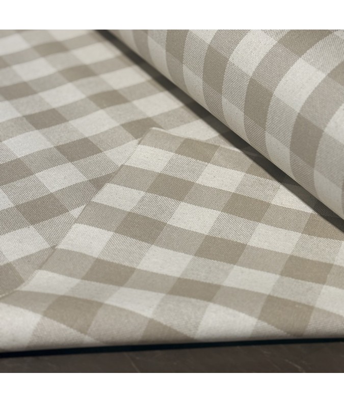 Coton enduit - VICHY BEIGE