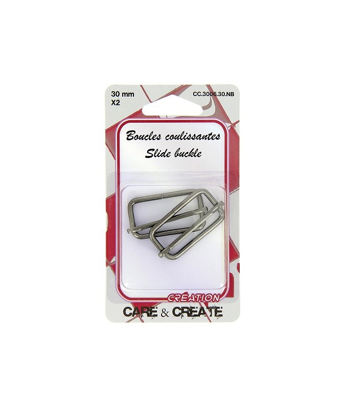 Boucles coulissantes 30mm noir. Boucles coulissantes 30mm noir.