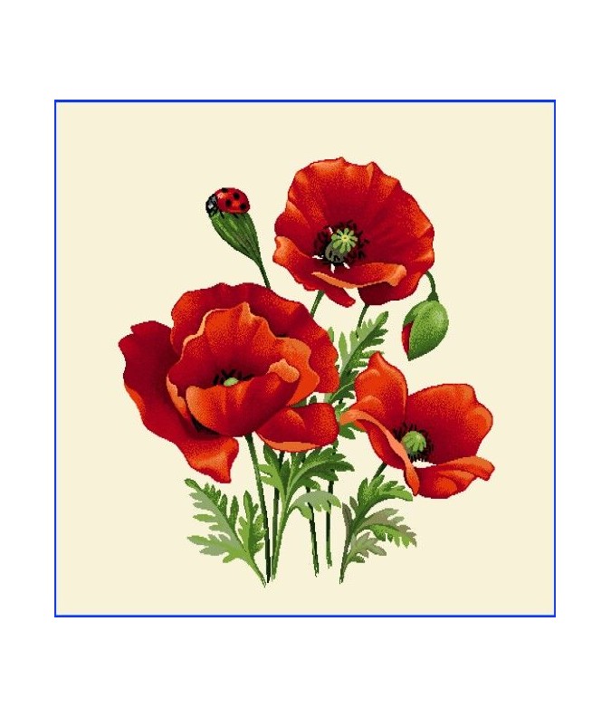 Carre Jacquard Motif Coquelicot Avec Coccinelle Ideal Sac Coussin Decoration Carre Jacquard Motif Coquelicot Avec Coccinelle Ideal Sac Coussin Decoration