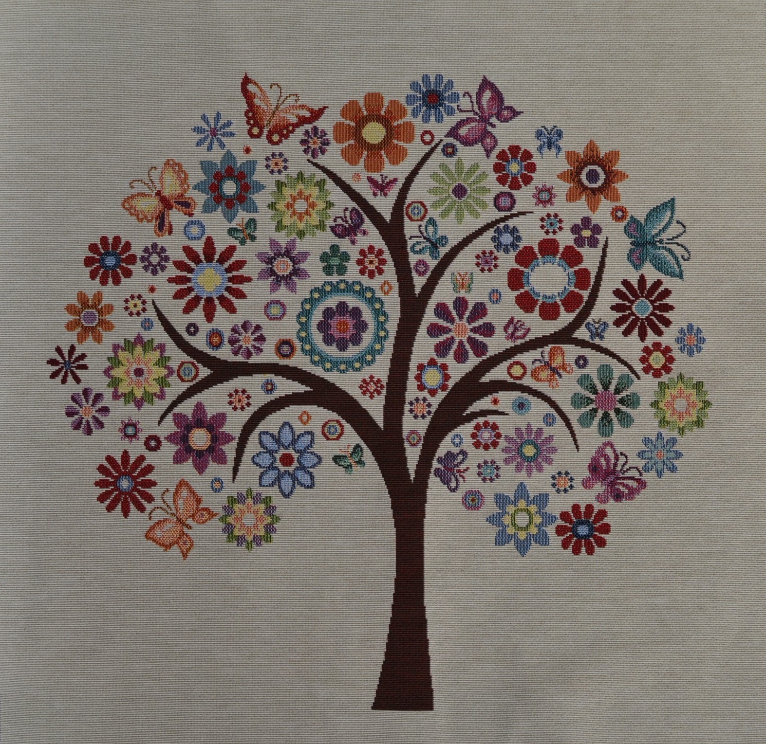 Carre Jacquard Coussin Sac Arbre De Vie Carre Jacquard Coussin Sac Arbre De Vie