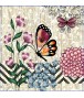 Carré - Fleurs et papillons