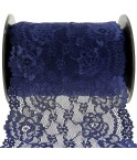 Mercerie - Dentelle nylon extensible 165mm bleue marine