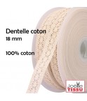 Mercerie - Dentelle coton écrue 18mm