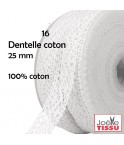 Mercerie - Dentelle coton blanche 25mm