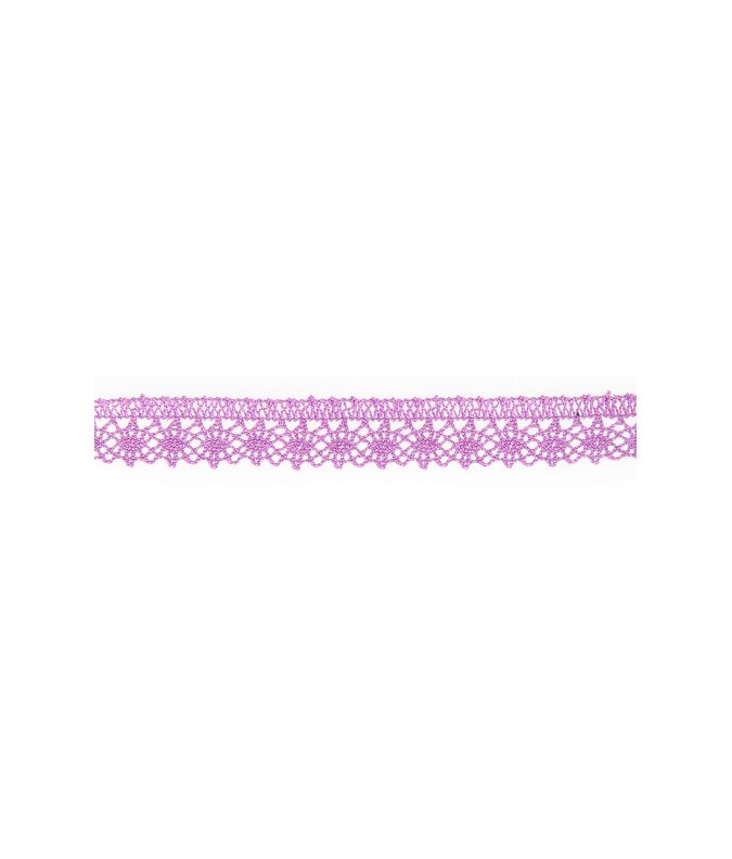 Mercerie - Dentelle coton parme 12mm Mercerie - Dentelle coton parme 12mm
