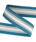 Sangle 30mm - Tricolore bleu / argent / blanc