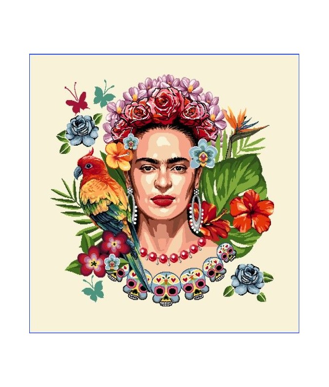 Carré - Frida perroquet Carré - Frida perroquet
